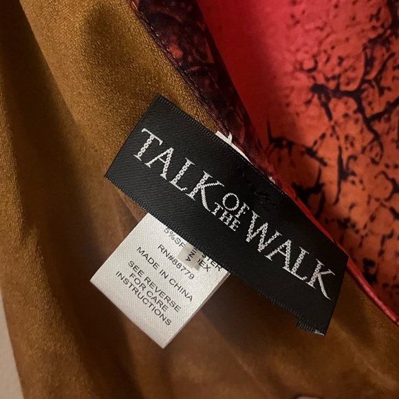 🏷️🆕🎉totw • reversible abstract print brown suede long sleeve tunic top - Picture 14 of 17